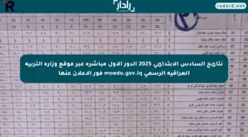 نتائج السادس الابتدائي 2025 الدور الأول مباشرة عبر موقع وزارة التربية العراقية الرسمي moedu.gov.iq فور الإعلان عنها